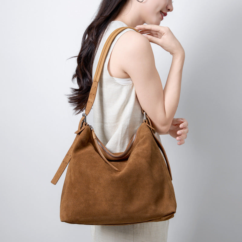 Women's Genuine Leather Underarm Tote Bag – Retro Dumpling Style Shoulder Bag | Sarah Express