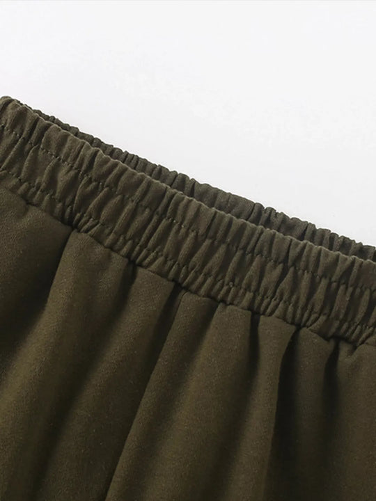 Another view: Cotton-Blend Pocket Shorts — Army Green