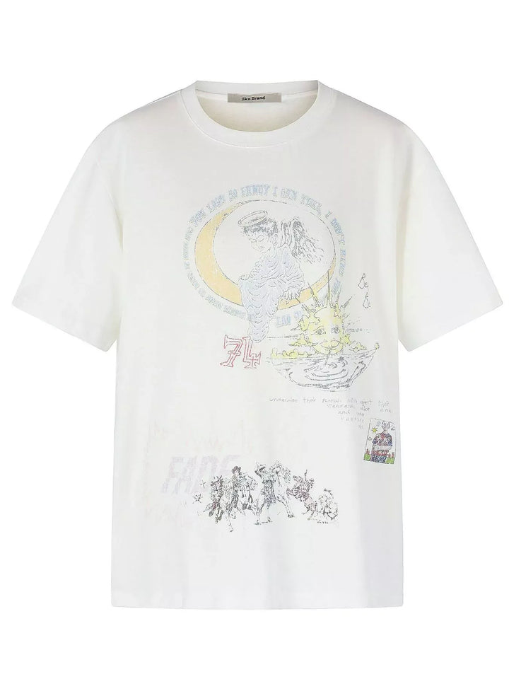 Men's Artistic Graphic Round-Neck T-Shirt