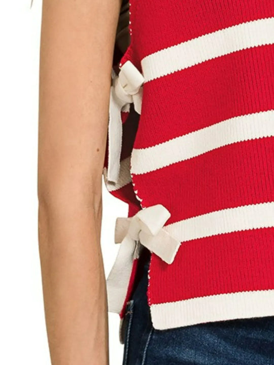 Another view: Side Tie Stripe Sweater Vest