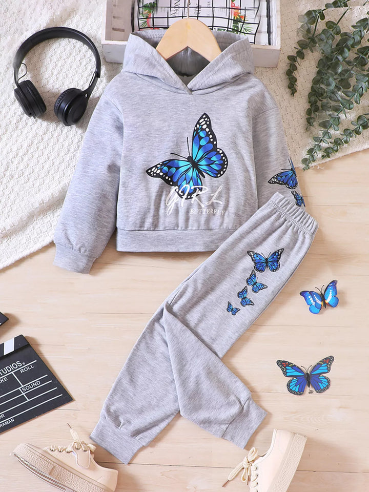 Poppy Lane Butterfly Print Hoodie & Pants Set — product view 1
