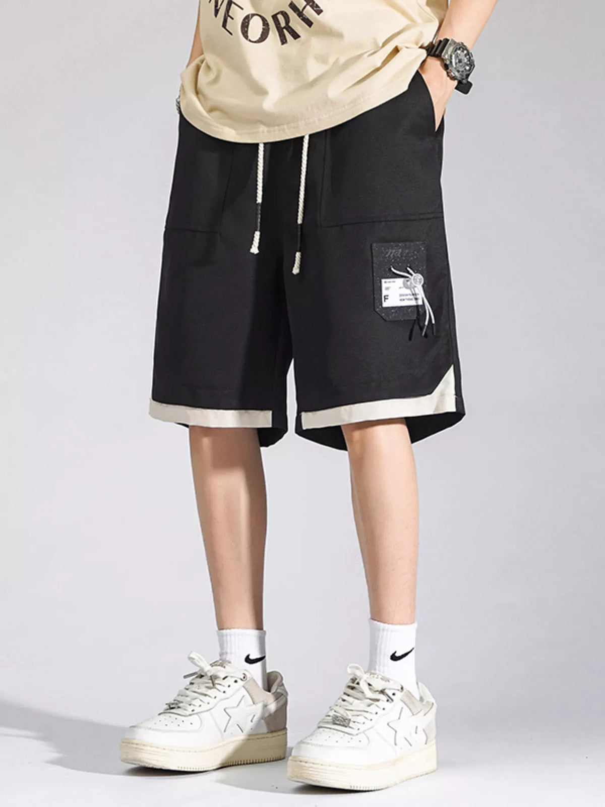 Men's Drawstring Cargo Shorts