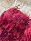 Feather-trim strapless belted wide-leg jumpsuit