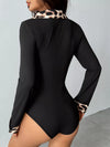 Celeste Leopard Trim Ribbed Knit Bodysuit — product view 6
