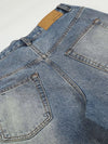 Vintage Indigo Wide-Leg Denim Shorts — color or detail view 8