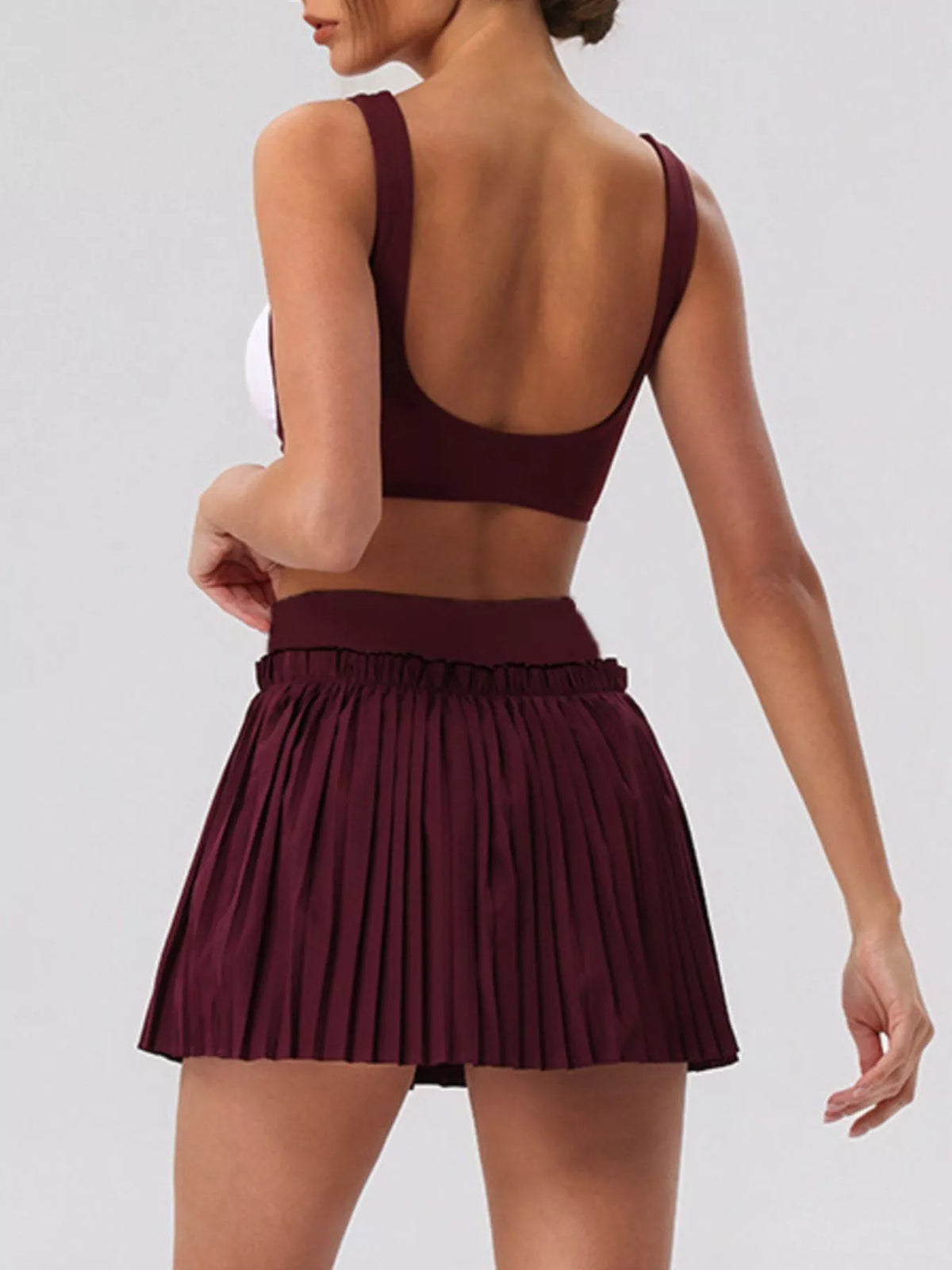 Pleated Skirt & Sleeveless Active Set