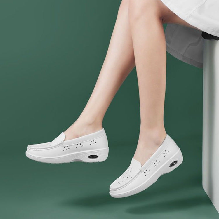 Women's Breathable Platform Sneakers - Comfortable Thick Sole Casual Shoes