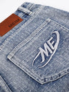 Pale Indigo Wide-Leg Denim Shorts — color or detail view 5