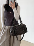 Leopard Print Plush Handbag - Retro Trendy Crossbody Bag for Women