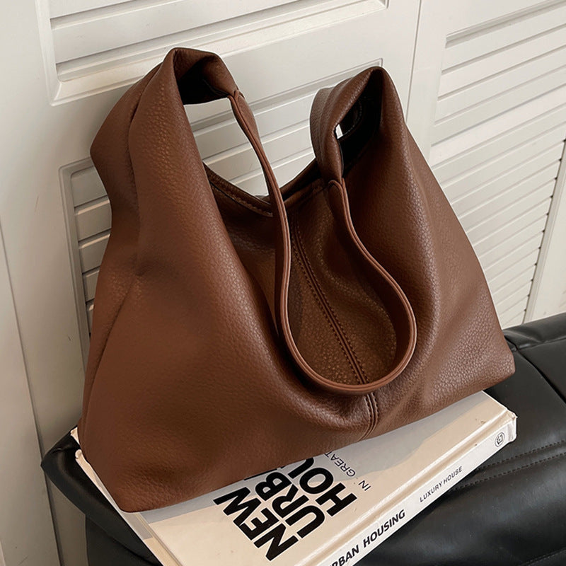 Women's PU Leather Tote Crossbody Shoulder Bag – Everyday Commuter Handbag | Black, Coffee, Brown, Khaki