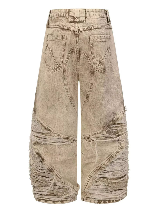 Another view: Men's Full Size Distressed Wash Wide-Leg Jeans Plus