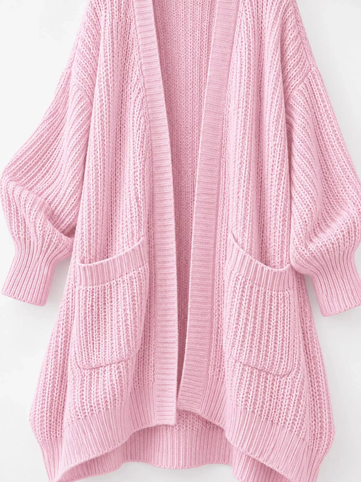 Oversized Openwork Longline Cardigan with Pockets — photo 53