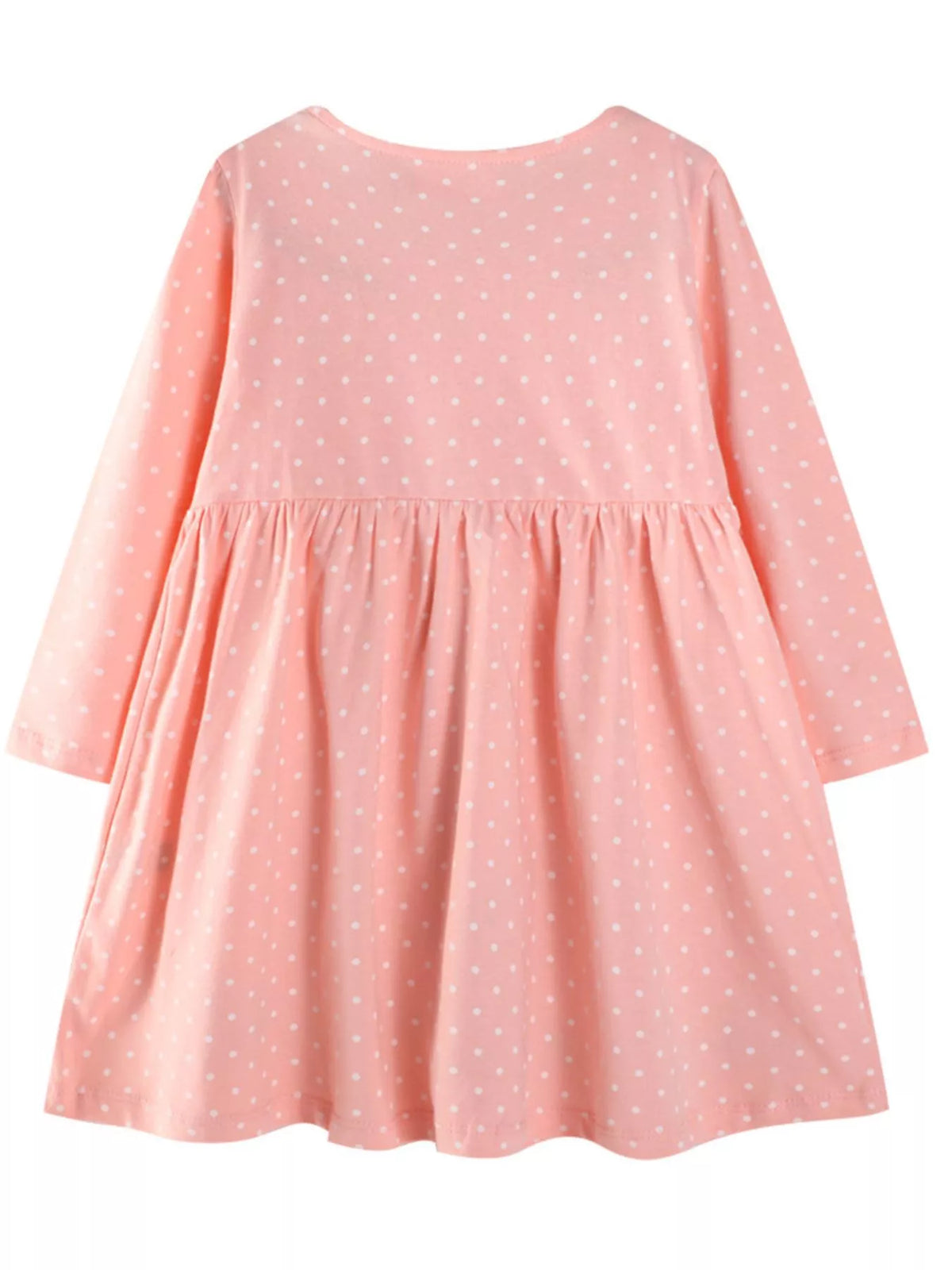 Girls’ Embroidered Animal Polka-Dot Dress — Watermelon Pink