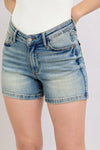 Judy Blue Wren V-Front Vintage Wash Shorts — product view 8