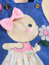 Little Orbit Ruffled Bodysuit and Overall Dress Set with Headband — product view 7