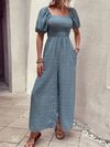 Noelle Printed Square Neck Puff Sleeve Jumpsuit — product view 4