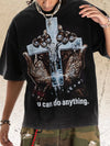 Carry the Cross vintage-wash tee in Silver Gray