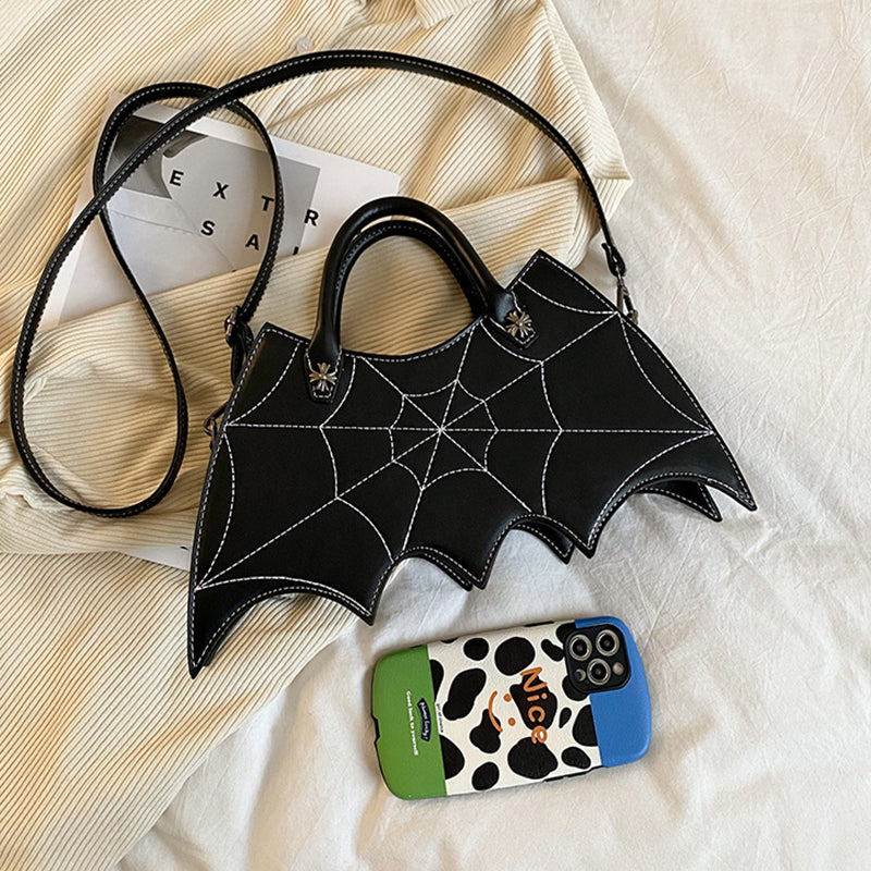 Women's Spider Web Crossbody Bag - Gothic Halloween Shoulder Handbag