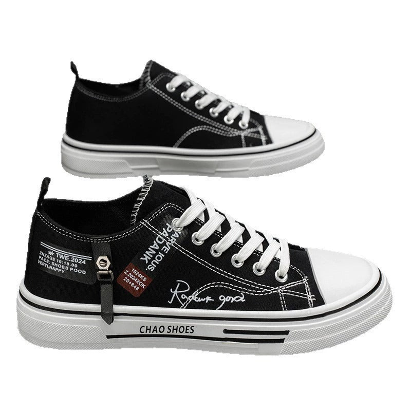 Men's Breathable Canvas Sneakers | Lace-Up Casual Shoes