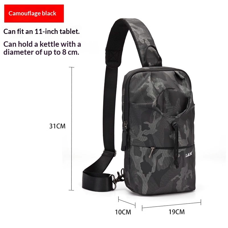 Men's Large Capacity Crossbody Chest Bag - Waterproof Oxford Cloth Cycling Sling Bag by Sarah Express