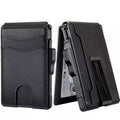 Men's Genuine Leather Card Holder with Metal Details - Slim Wallet