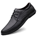 Men's Casual Leather Shoes – Lace-Up Round Toe Soft Sole Comfort Loafer | Black, Coffee, Tan