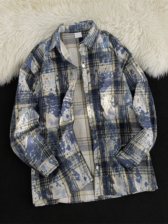 Another view: Men's Plus Size Plaid Button Up Casual Shacket