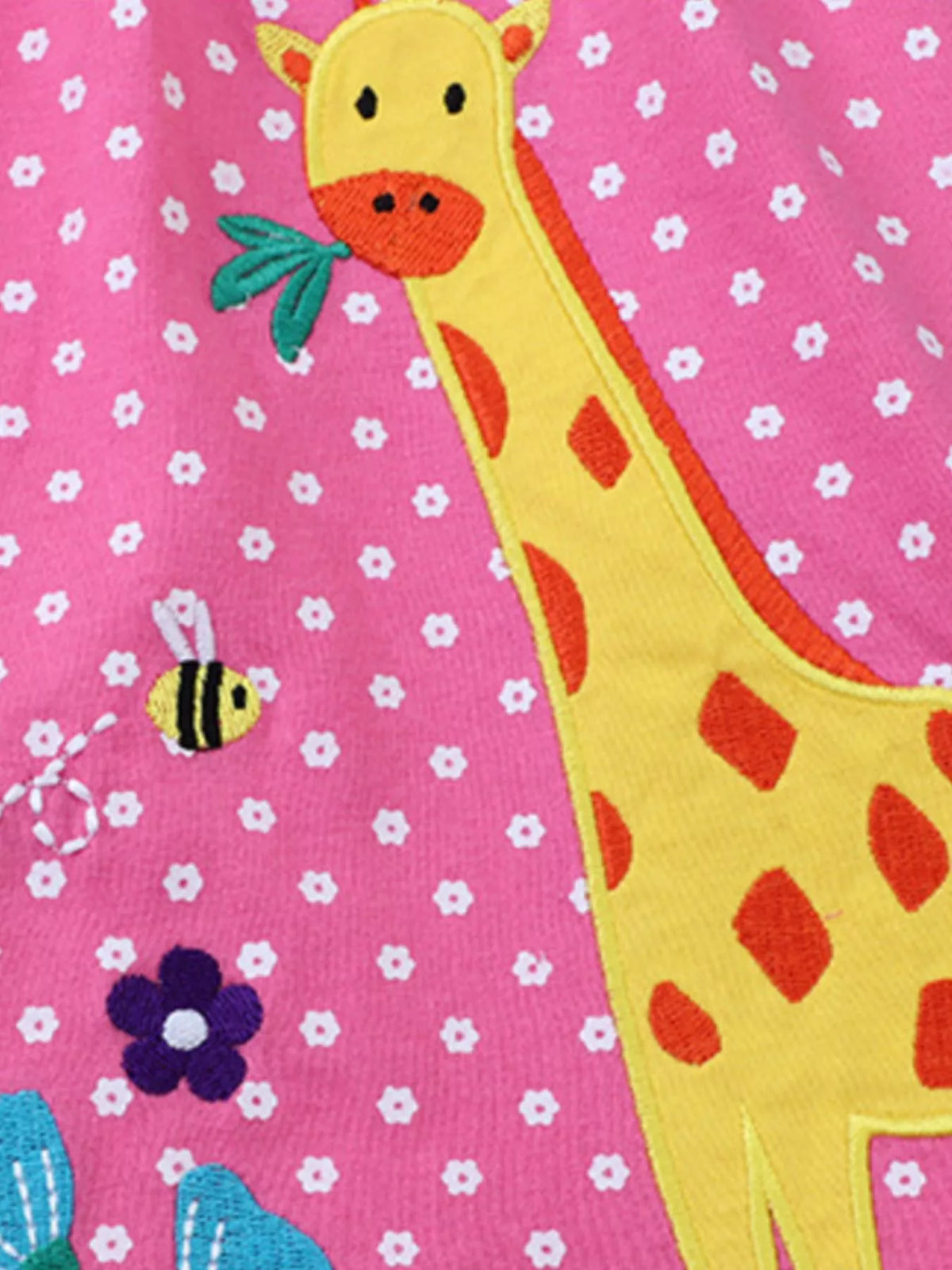 Giraffe Appliqué Polka-Dot Dress