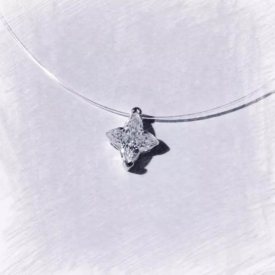 Another view: 2 Carat 925 Sterling Silver Moissanite Star Pendant Necklace