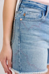 Judy Blue Lennox High-Rise Western Embroidery Detail Cut Off Denim Shorts — product view 8