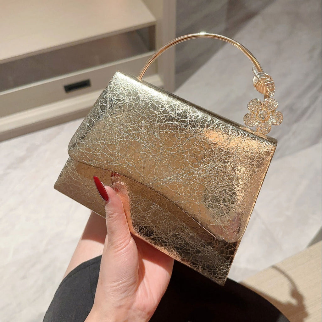 Shiny PU Leather Flap Evening Bag