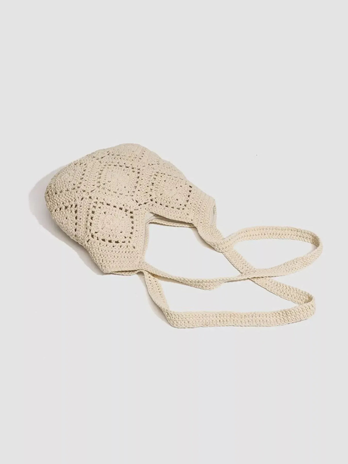 Beige Crochet-Knit Shoulder Bag — photo 5