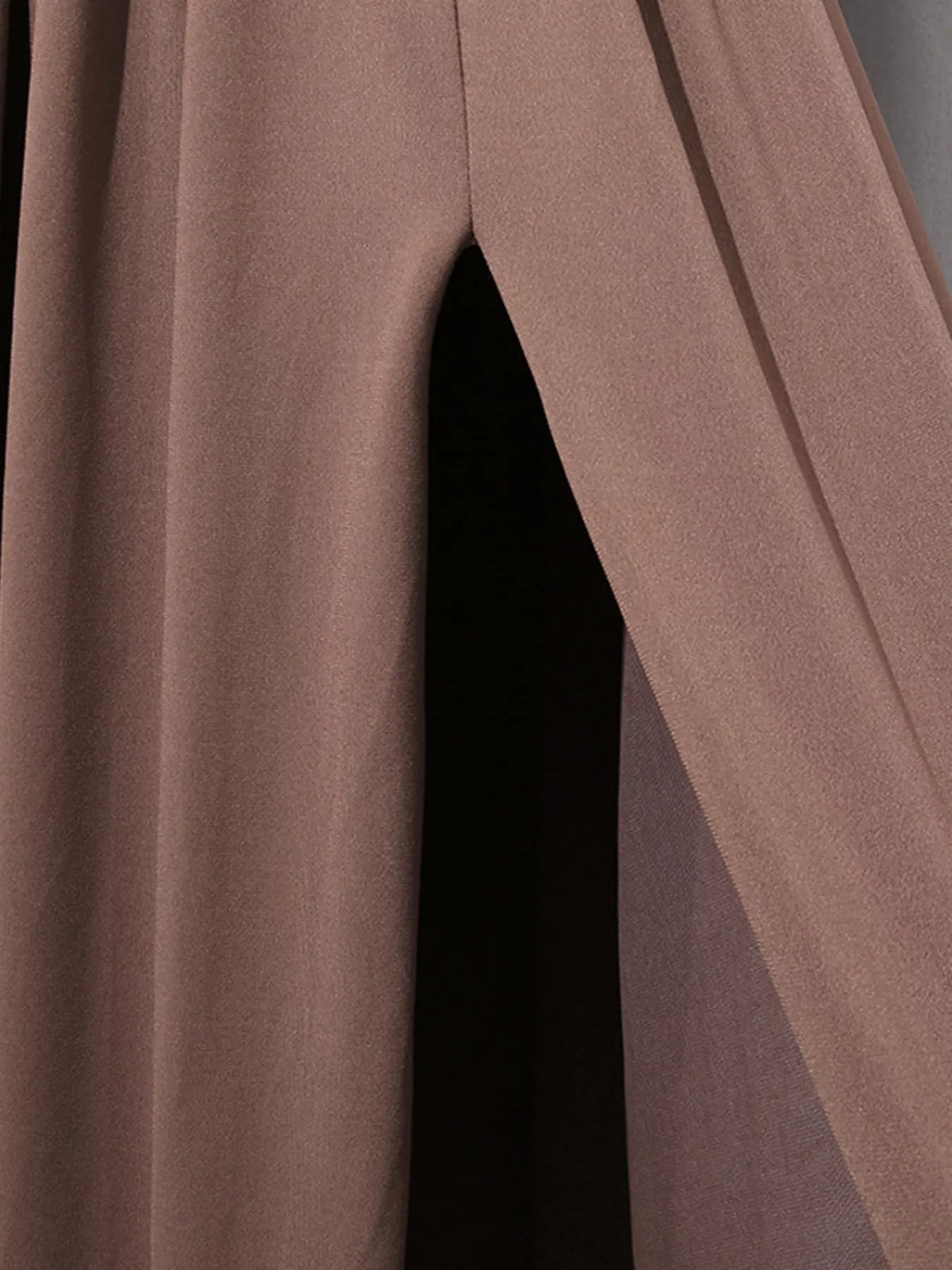 Brown Ruched Cutout Maxi Dress