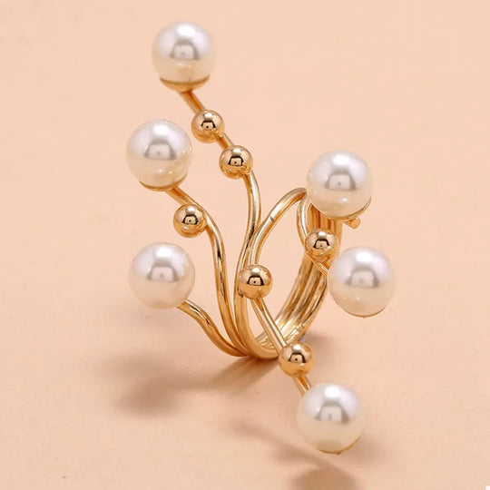 Another view: Alloy Pearl Bypass Ring
