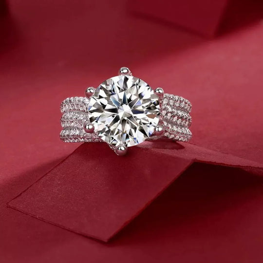Another view: 5 Carat Moissanite 925 Sterling Silver Ring