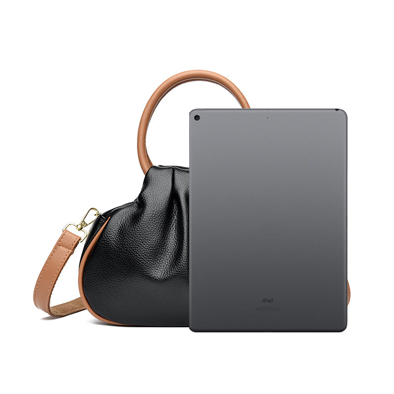 Premium Pleated Leather Crossbody Shoulder Bag for Women - Multi-Compartment Organizer