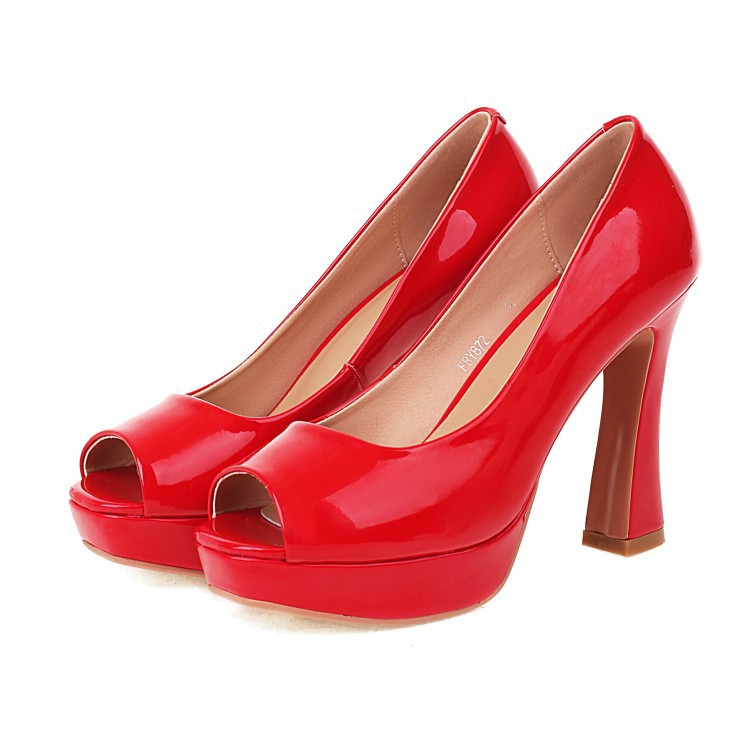 Women's Peep-Toe Stiletto Heels | Classic Solid Color High Heels | Fish-Mouth Slip-On Dress Shoes
