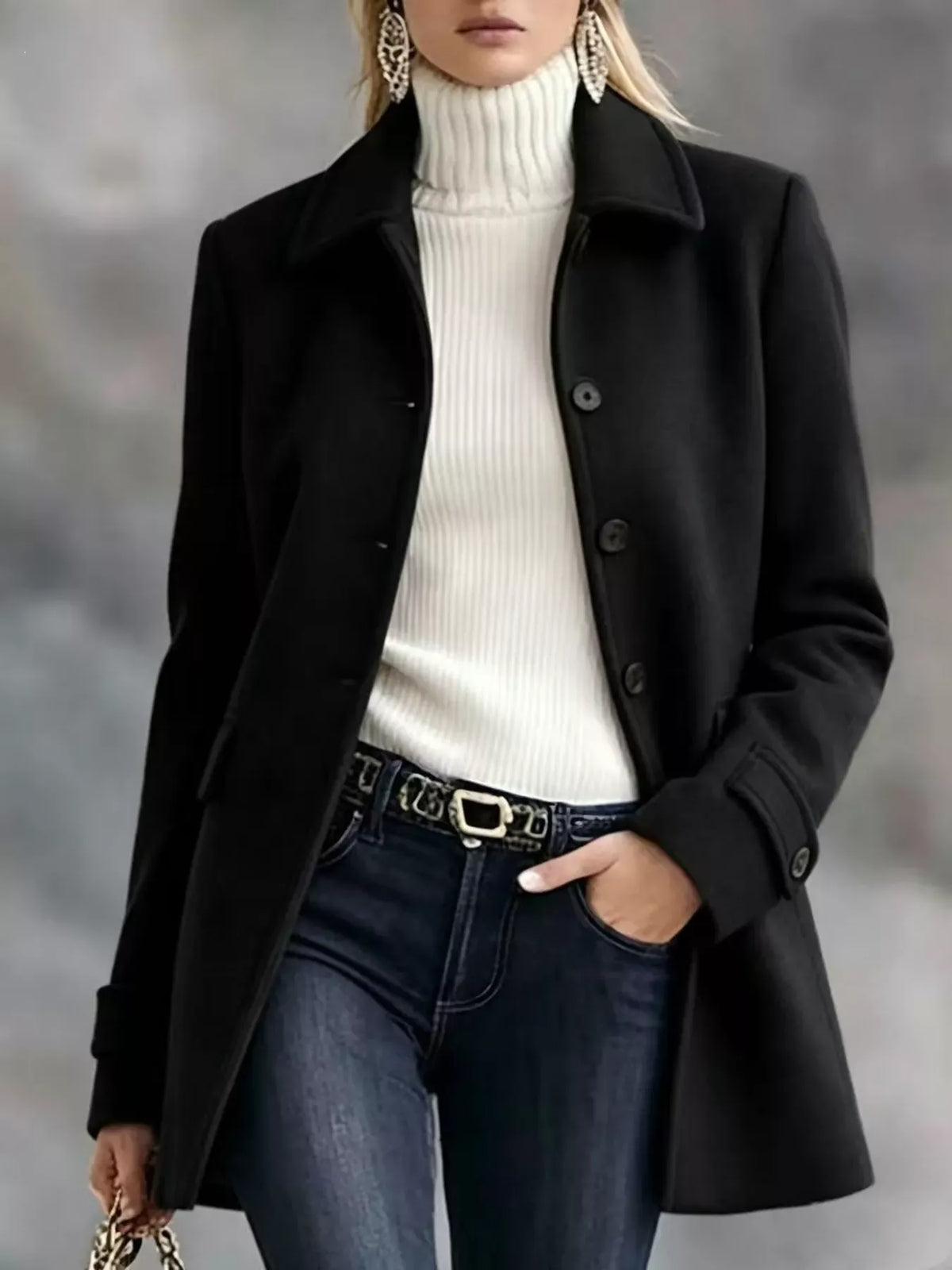 Women's Lined Button-Front Longline Coat — photo 3