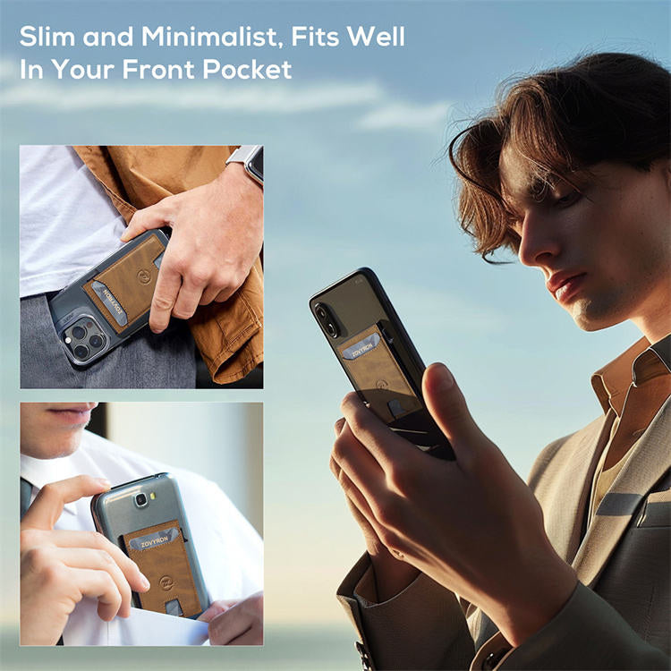Premium Detachable Card Holder Wallet - Compact Vegan Leather Bifold with RFID Protection for Men & Women