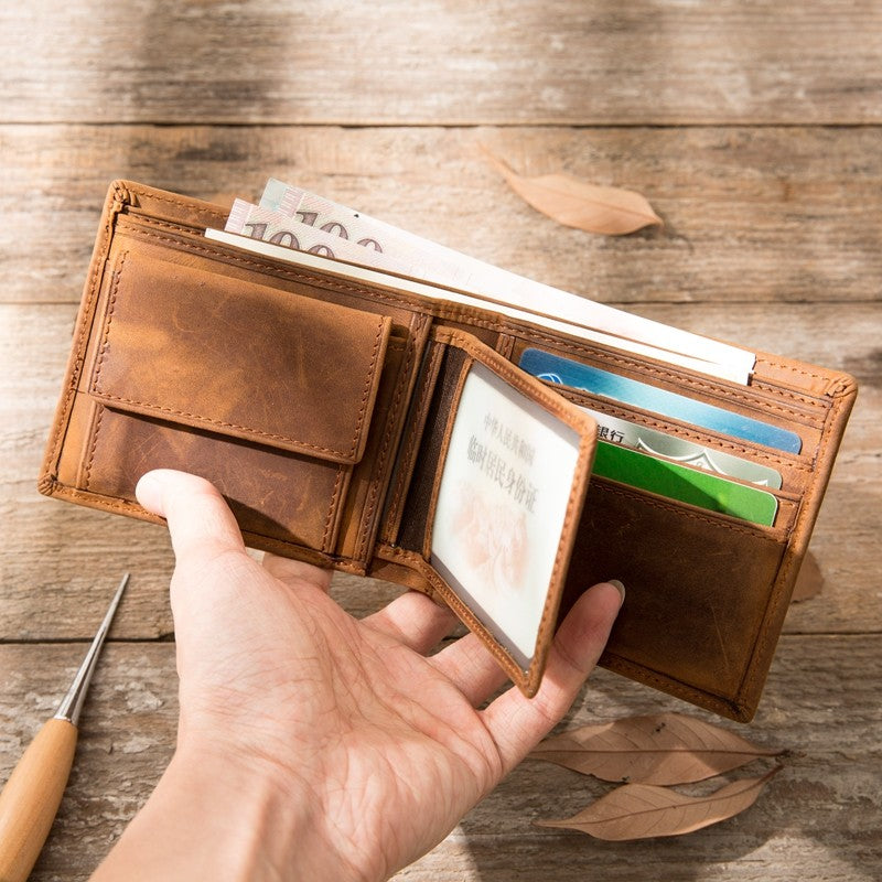 Handmade Full-Grain Cowhide Bifold Wallet