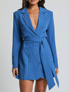 Lapel-collar tie-waist blazer — alternate product view 8