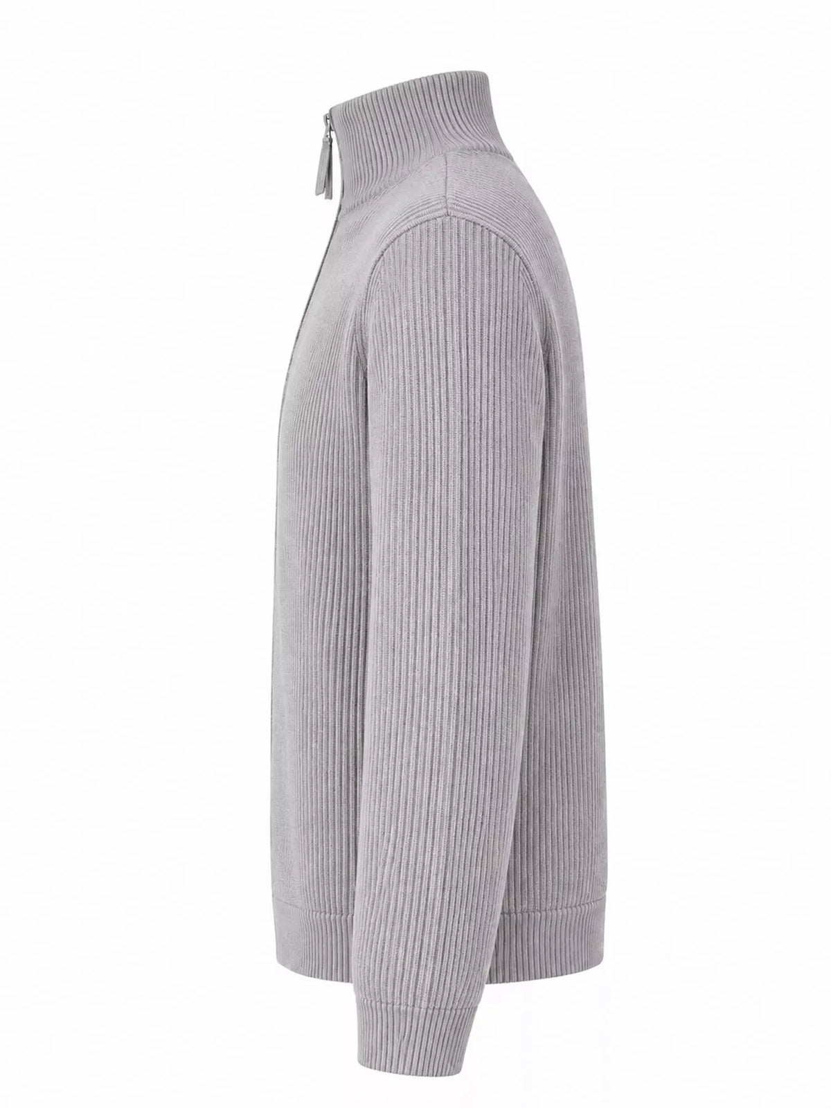 Men's Ribbed Zip-Up Knit Cardigan — photo 19