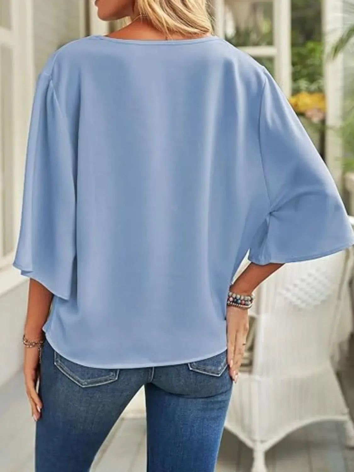 Women's Ruched 3/4-Sleeve Blouse – Regular & Plus Sizes — photo 16