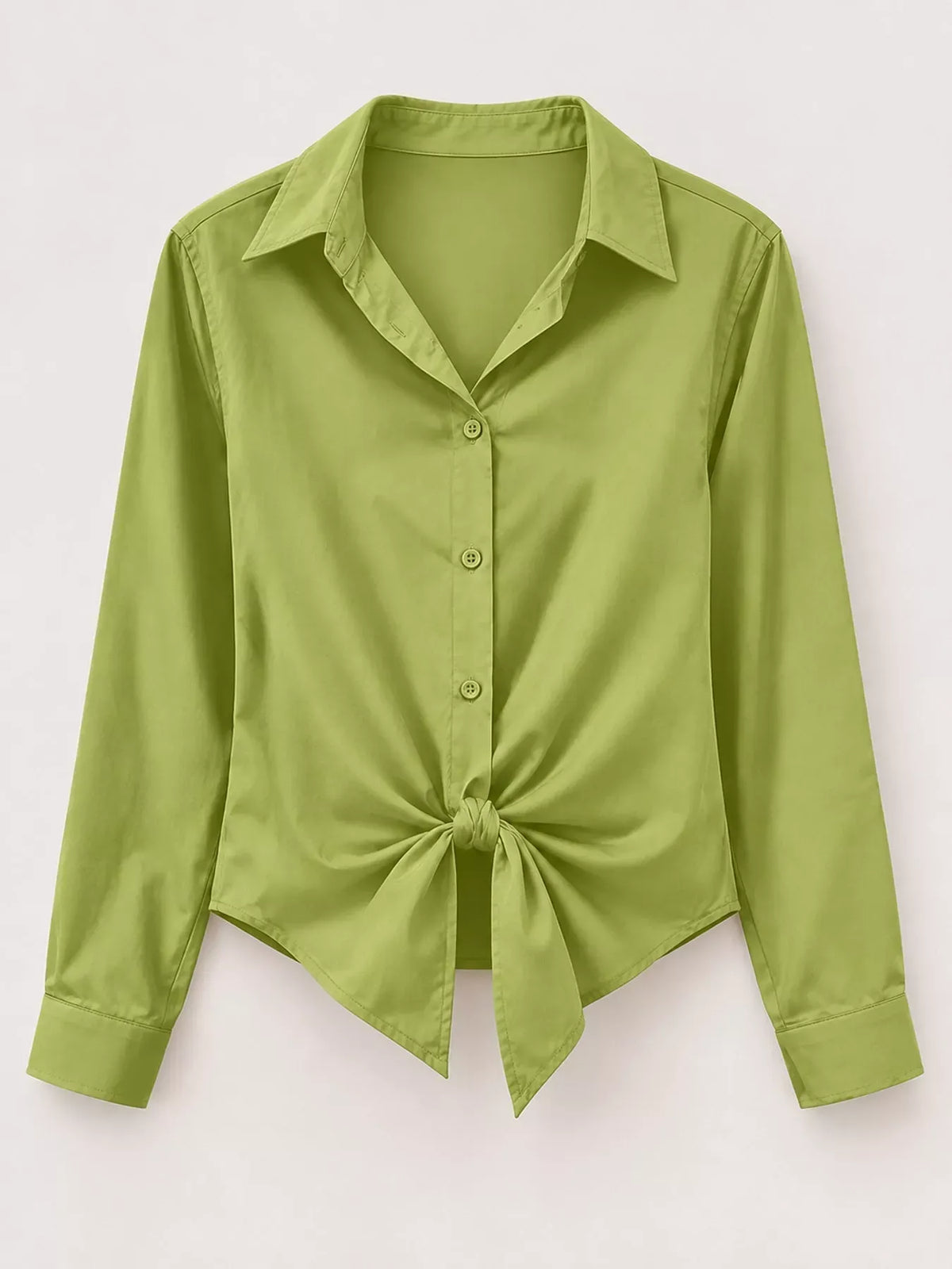 Women's Satin High-Low Button-Down Shirt — photo 66