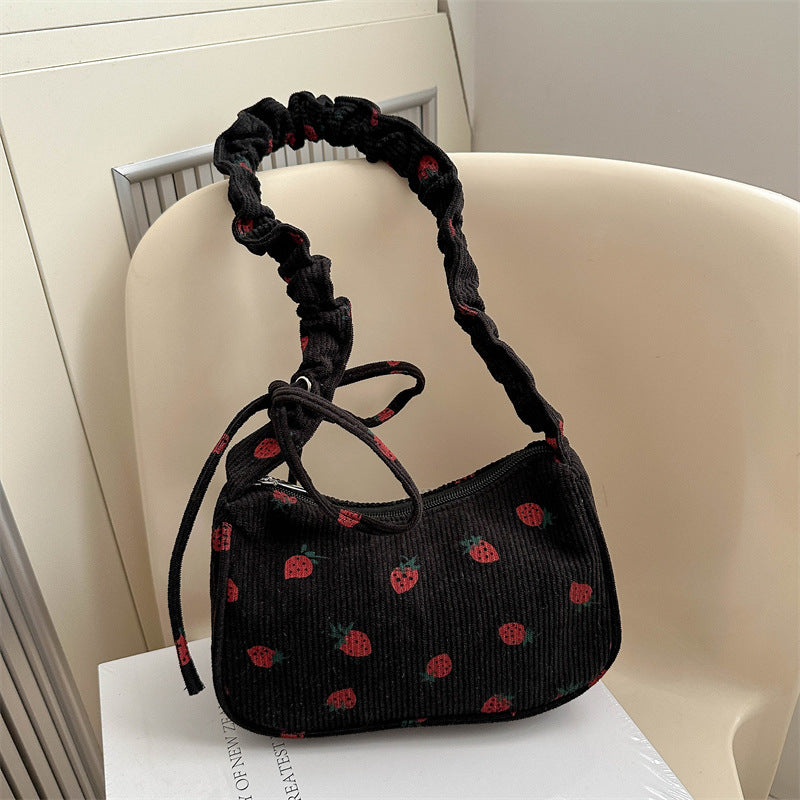 Women's Corduroy Small Square Crossbody Bag – Casual Commuter Shoulder Bag
