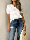 Vesper Textured Short-Sleeve Knit Top — product view 4