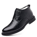 Women's Fleece-Lined High-Top Leather Shoes | Insulated Lace-Up Winter Boots