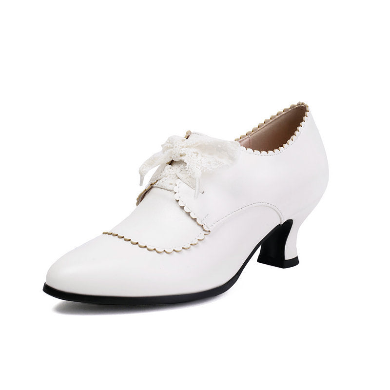 Women's Pointed-Toe Chunky Heel Dress Shoes - Waterproof Platform Pumps