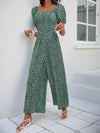 Noelle Printed Square Neck Puff Sleeve Jumpsuit — product view 17