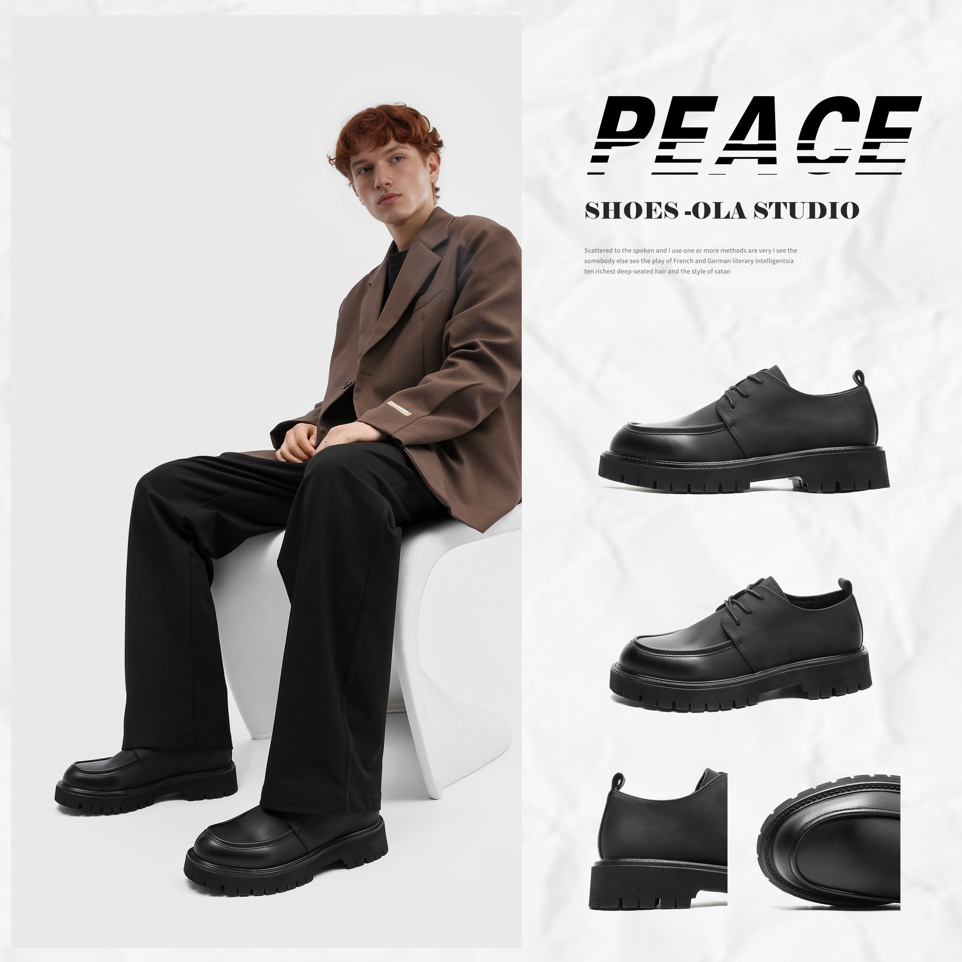 Men's Business Formal British Oxford Leather Shoes | Patent PU Leather